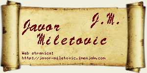 Javor Miletović vizit kartica